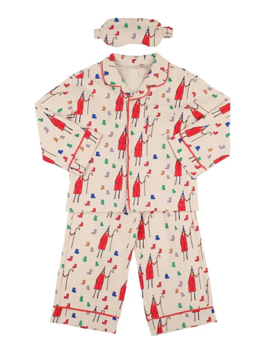 Jellymallow   Cotton pajama shirt, pants &amp; sleep mask 