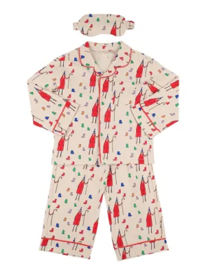 Jellymallow   Cotton pajama shirt, pants &amp; sleep mask 