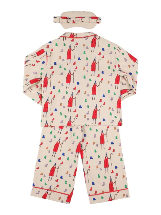 Jellymallow   Cotton pajama shirt, pants &amp; sleep mask 