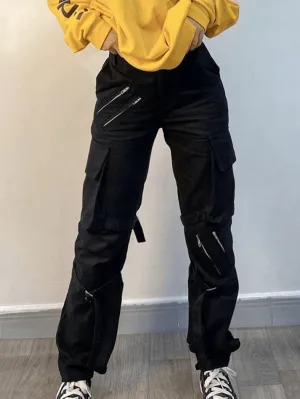 Joskaa Zipper Strap Detail Cargo Pants