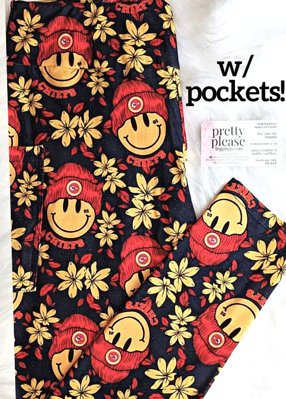 Kansas City Chiefs Super SOFT Yoga Band Leggings NFL Pro Football OS TC Plus rts