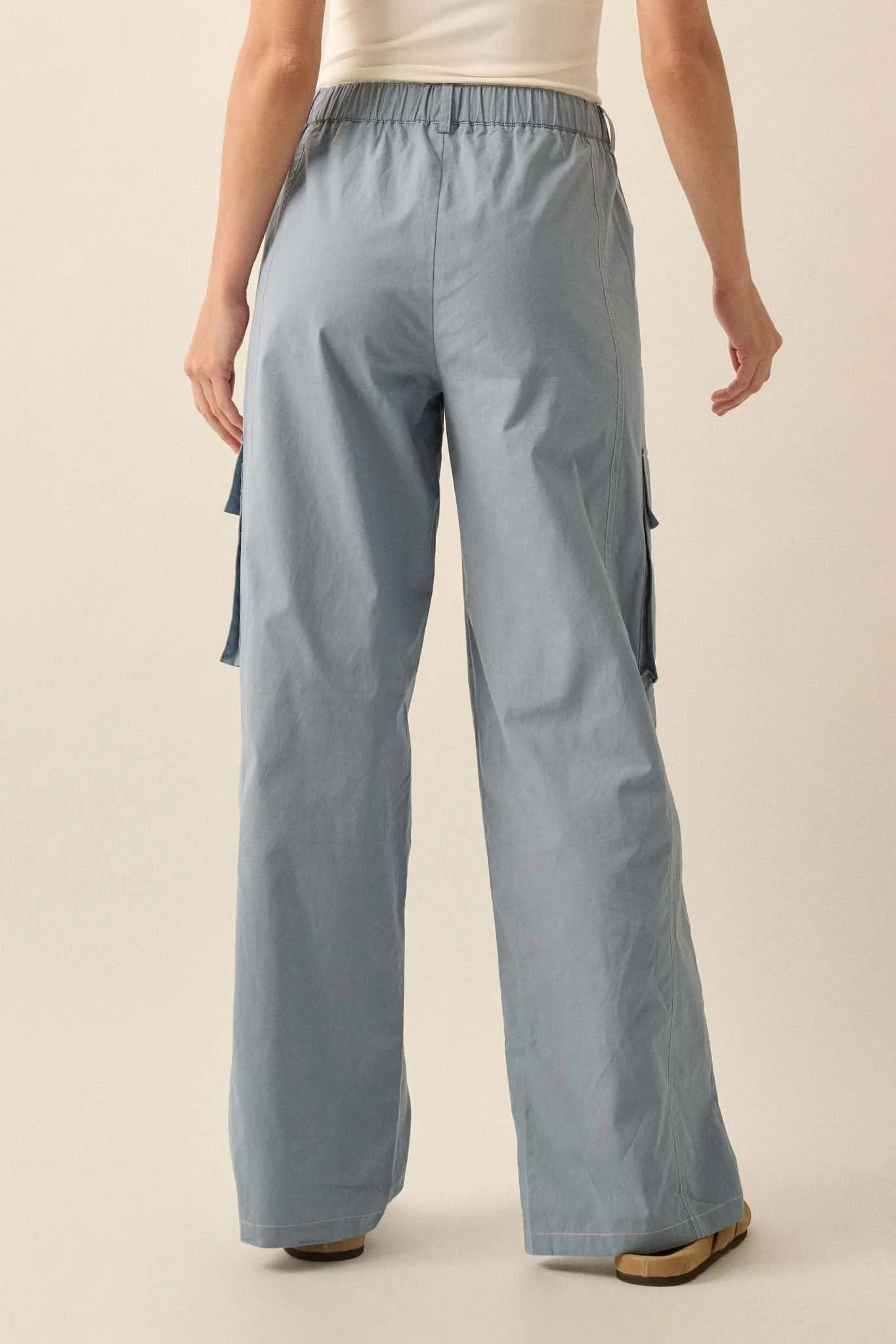 Keep It Real Wide-Leg Drawstring Cargo Pants