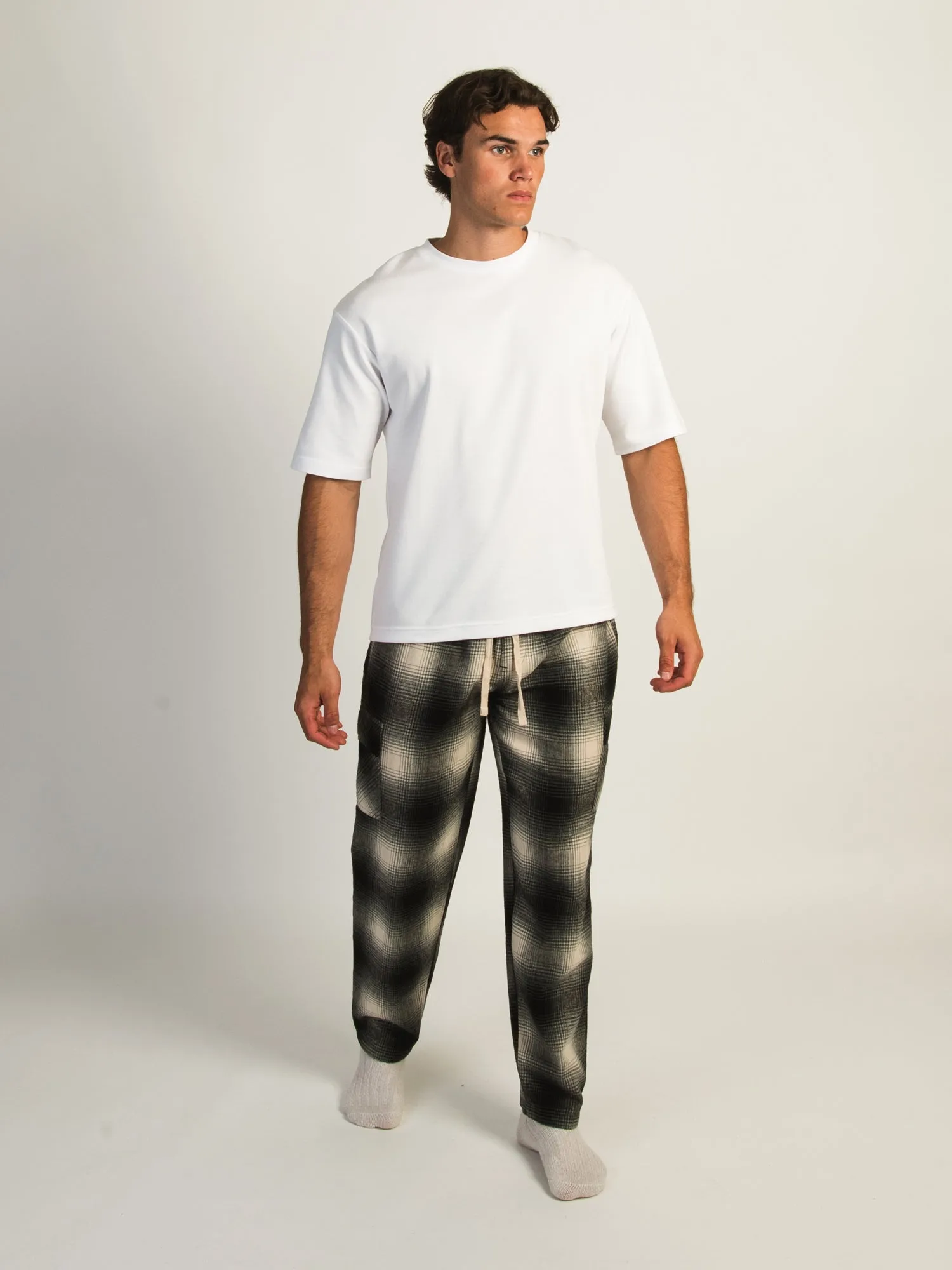 KOLBY THOMAS CARGO PLAID PANT - BLACK