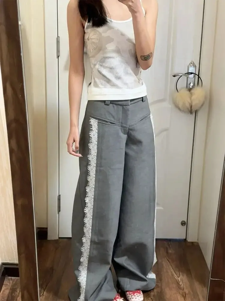 Lace Baggy High Charming Waist Loose Trousers