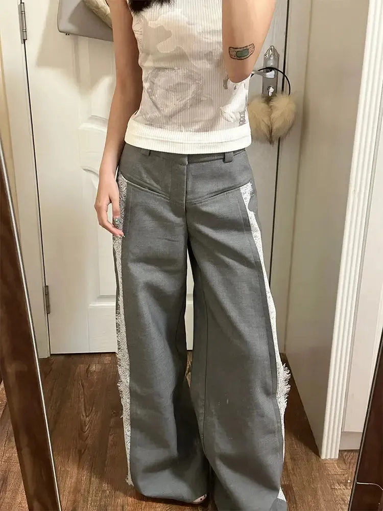 Lace Baggy High Charming Waist Loose Trousers