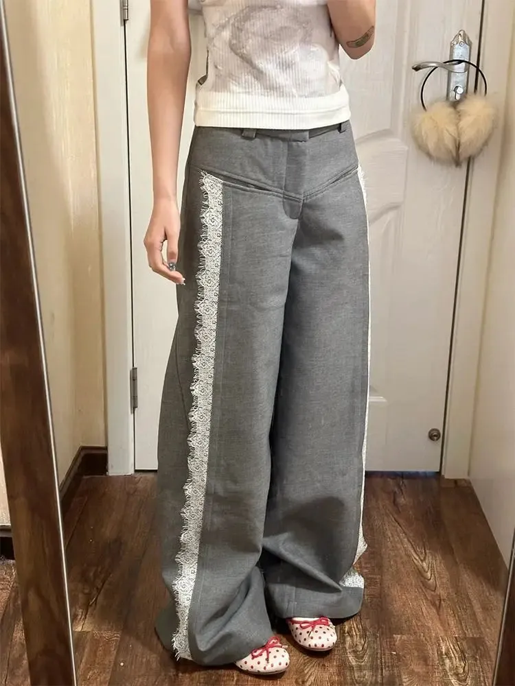 Lace Baggy High Charming Waist Loose Trousers