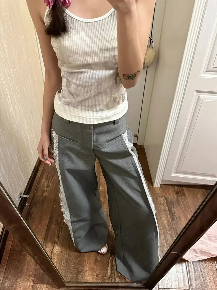 Lace Baggy High Charming Waist Loose Trousers