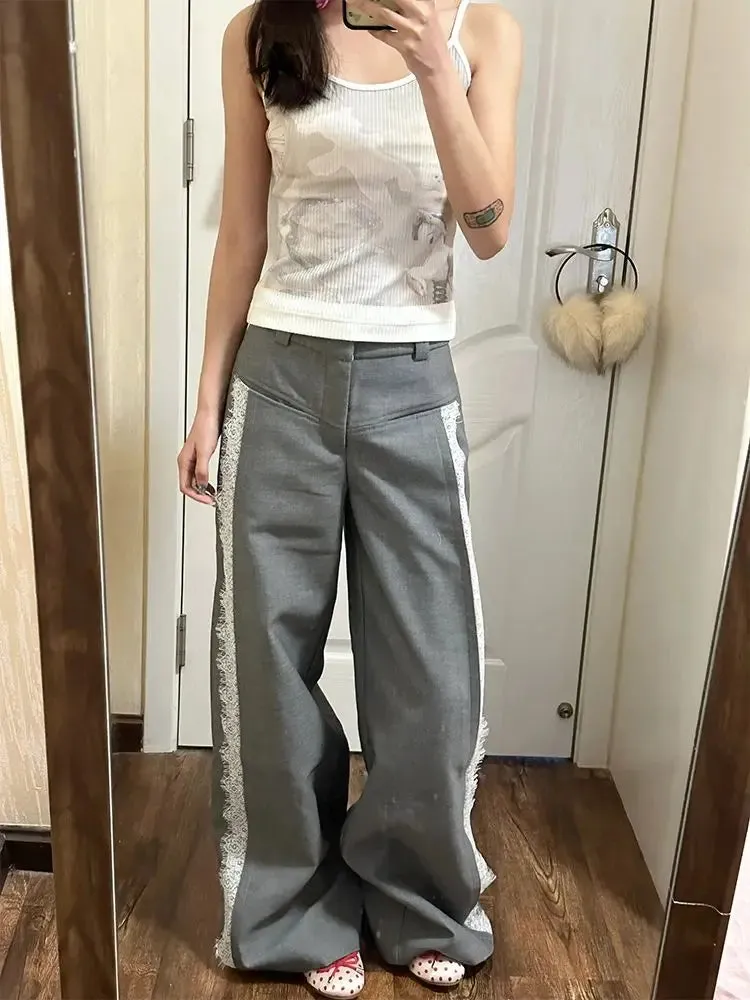 Lace Baggy High Charming Waist Loose Trousers