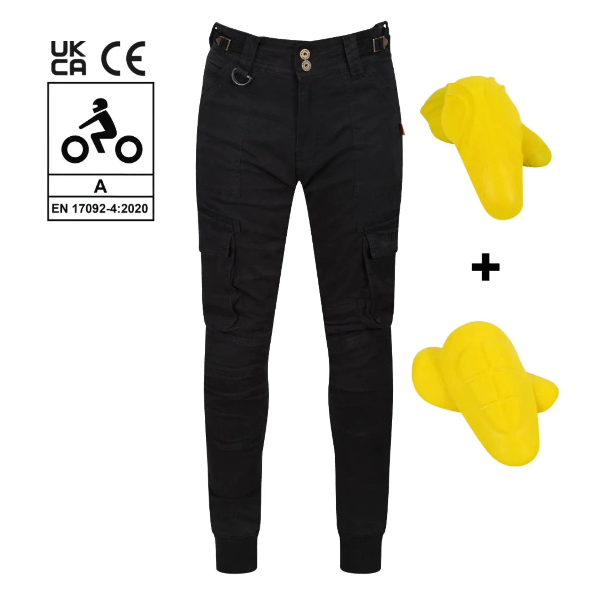 LARA BLACK - Women's Motorcycle Cargo Trousers