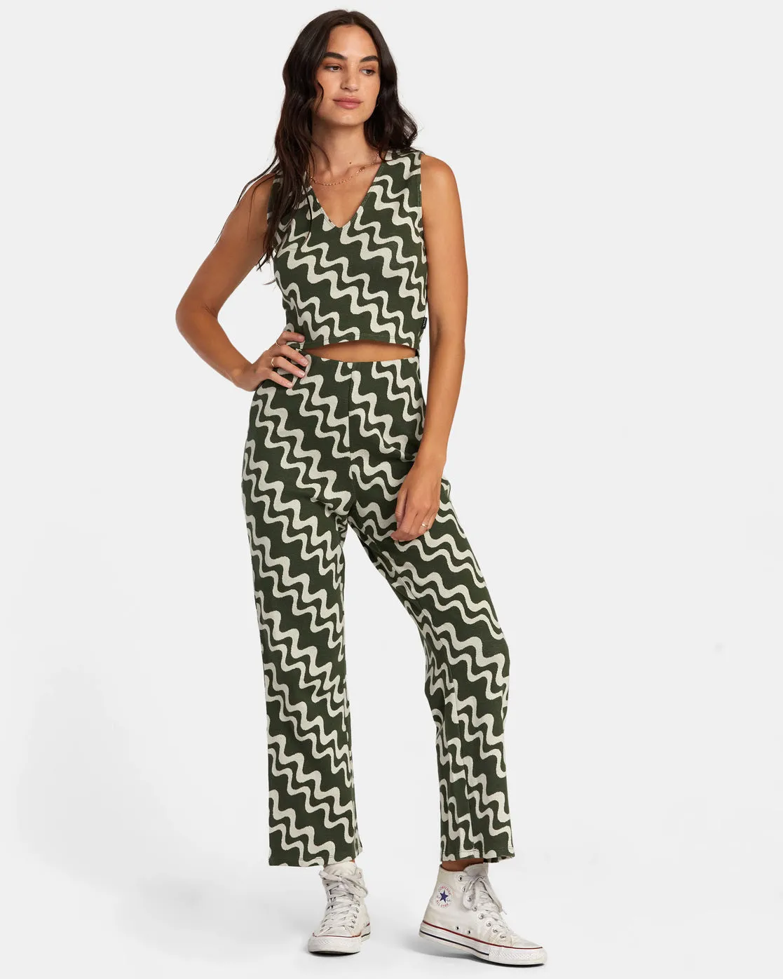 Lazy High Waist Pants - Forest