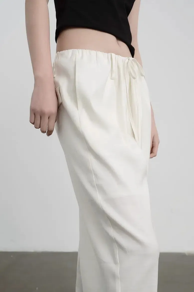 Linen Drawstring Wide Leg Cargo Pants