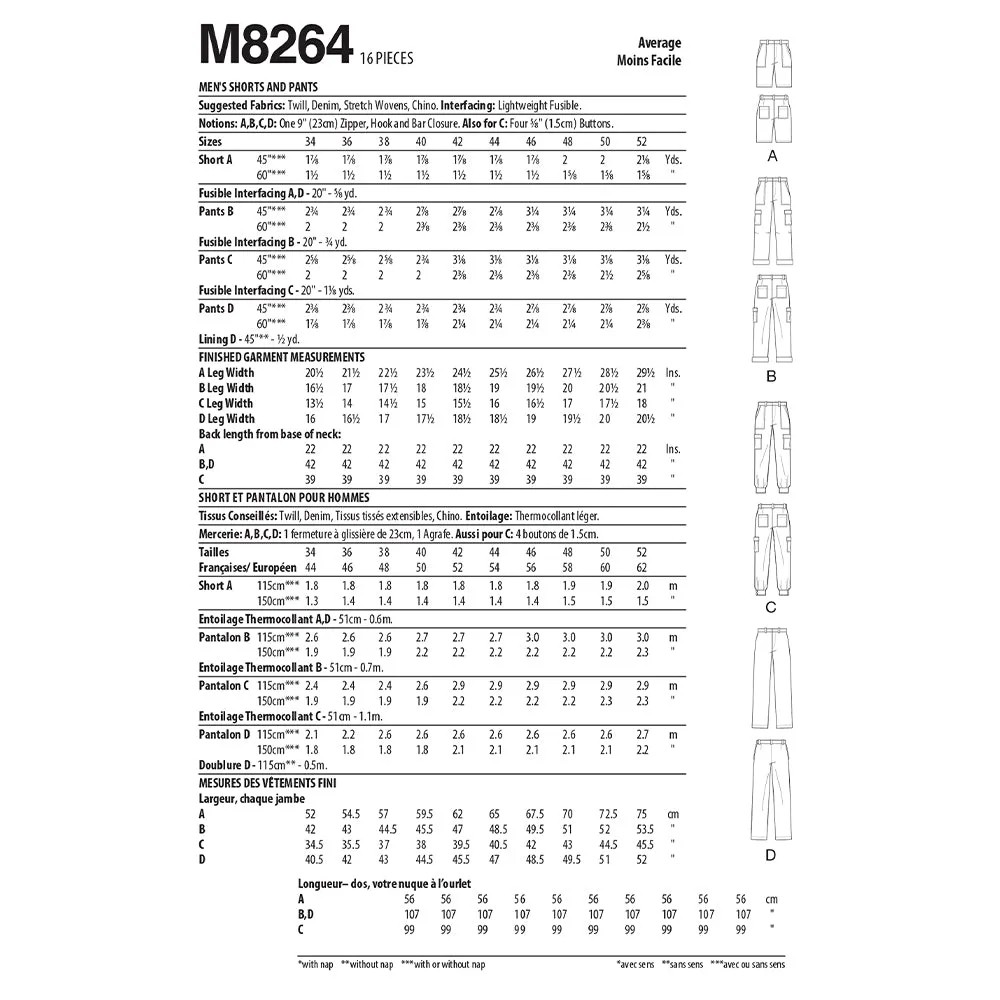 M8264 Men's Shorts and Pants