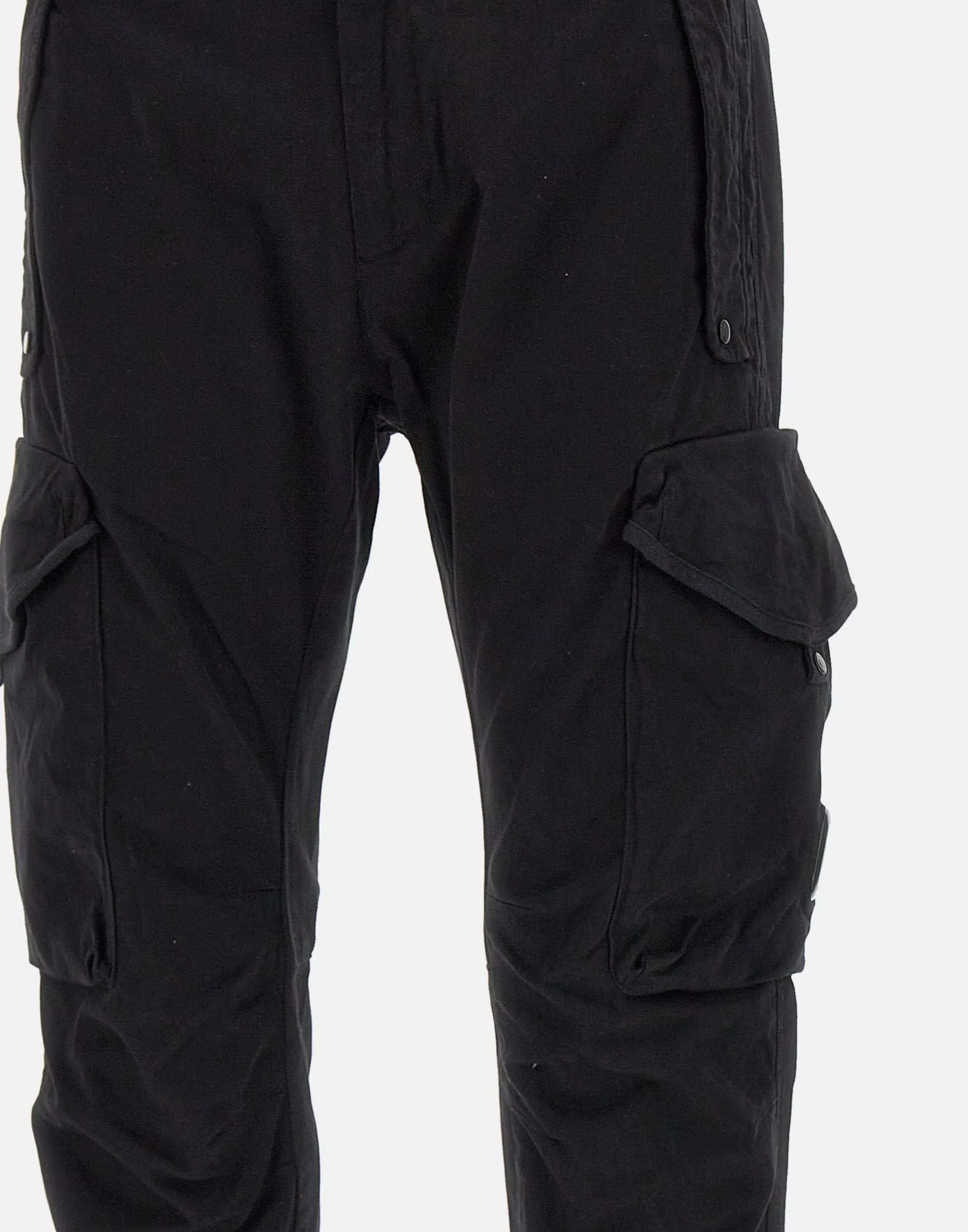 Men's Black Cotton Cargo Trousers