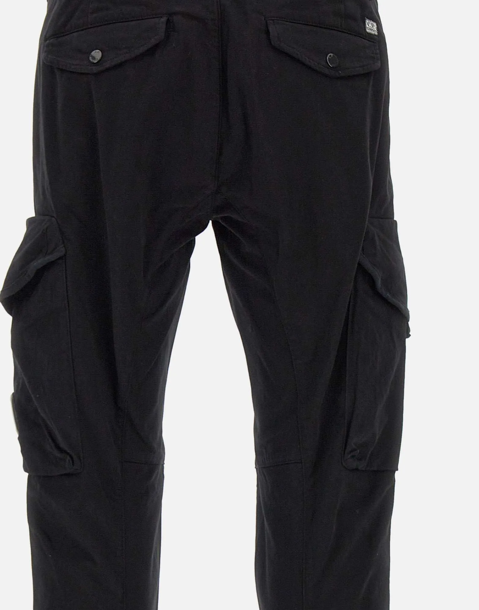 Men's Black Cotton Cargo Trousers