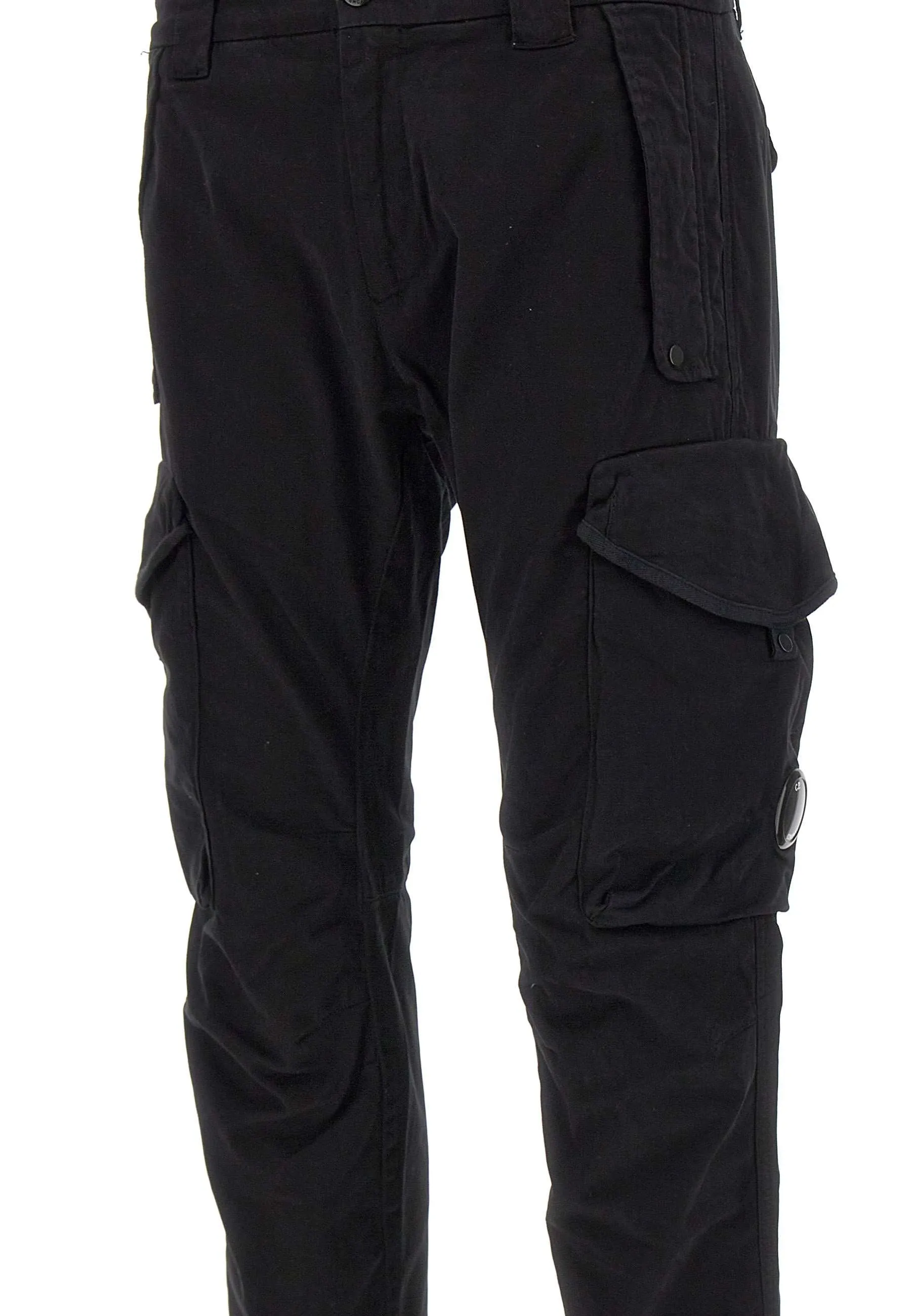 Men's Black Cotton Cargo Trousers