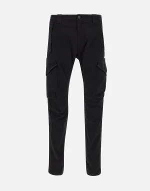 Men's Black Cotton Cargo Trousers