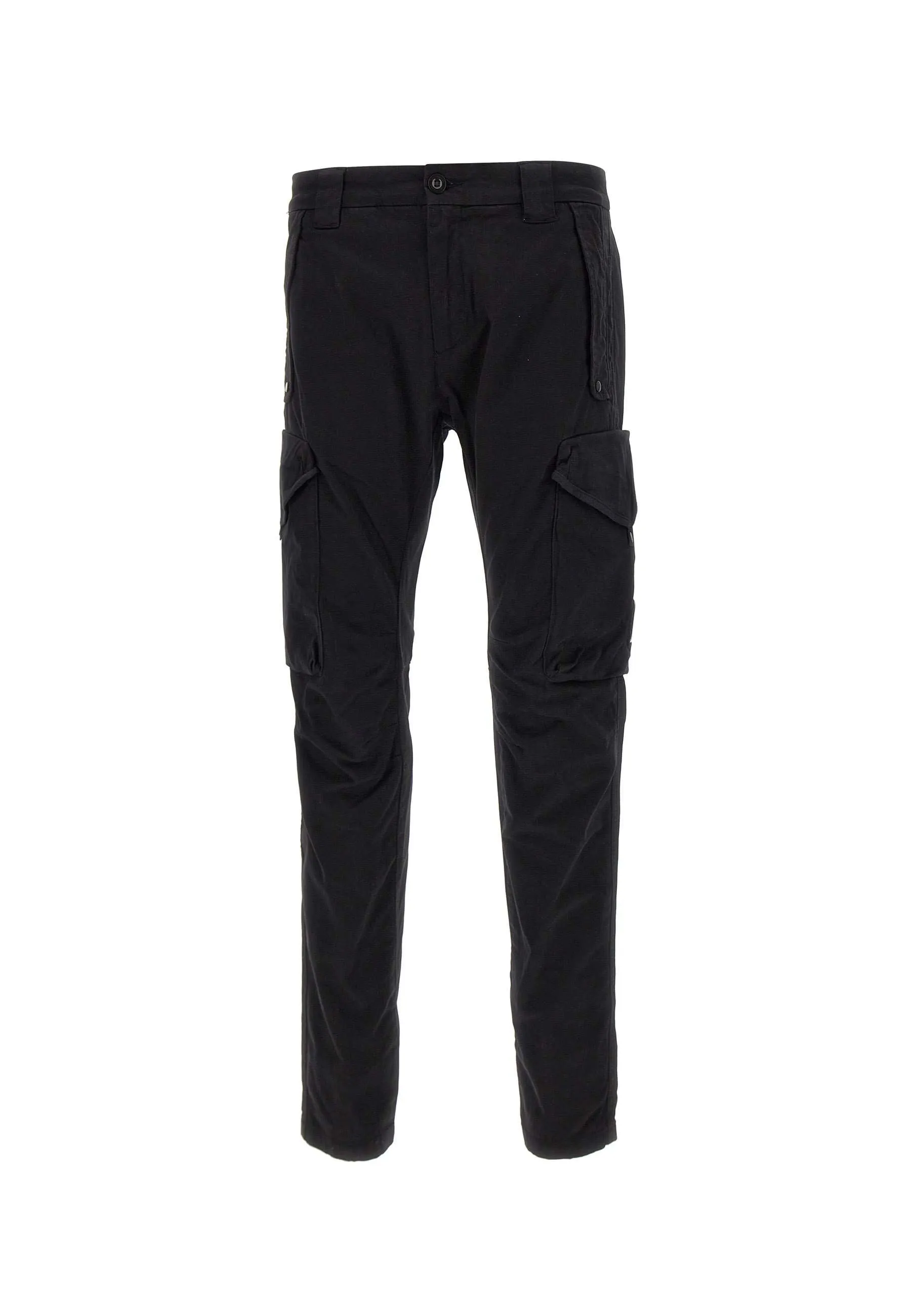 Men's Black Cotton Cargo Trousers