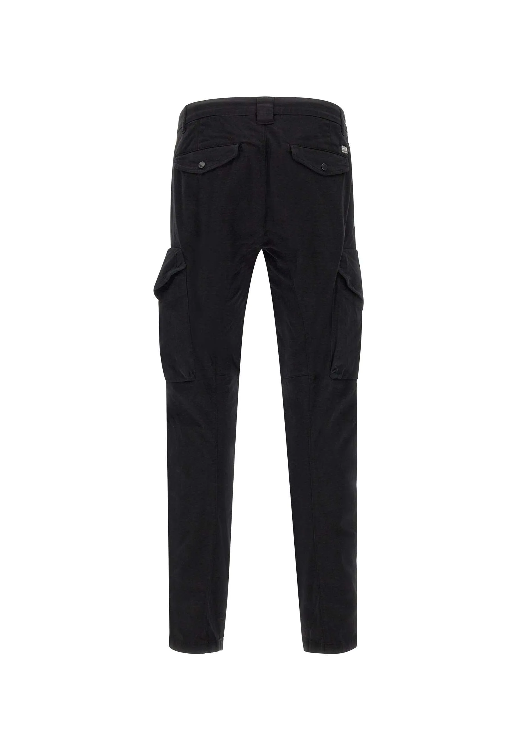 Men's Black Cotton Cargo Trousers