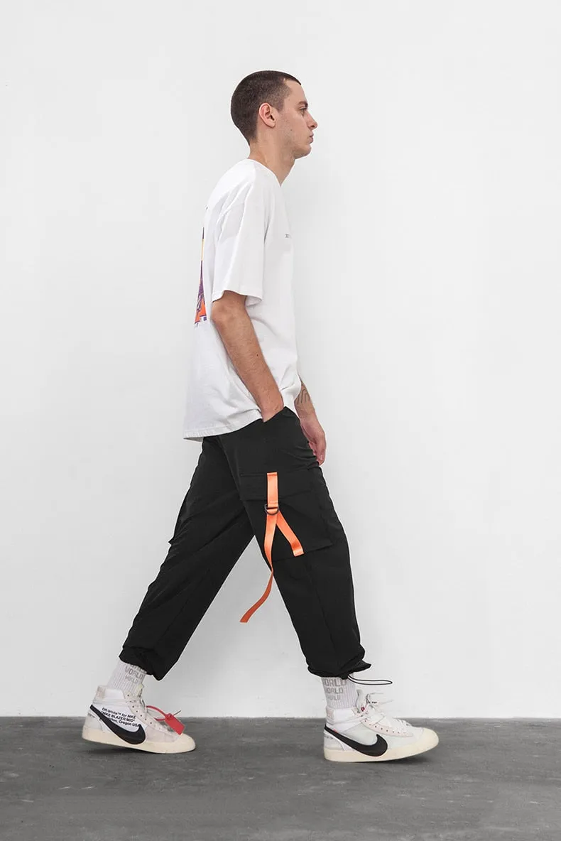 Men's Spring/Autumn Elastic Waist Cargo Pants With Large Pockets