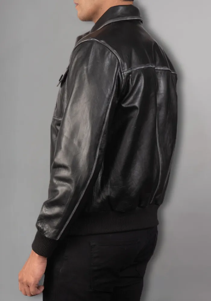 Men’s Vintage Motorcycle Distressed Retro Leather Jacket