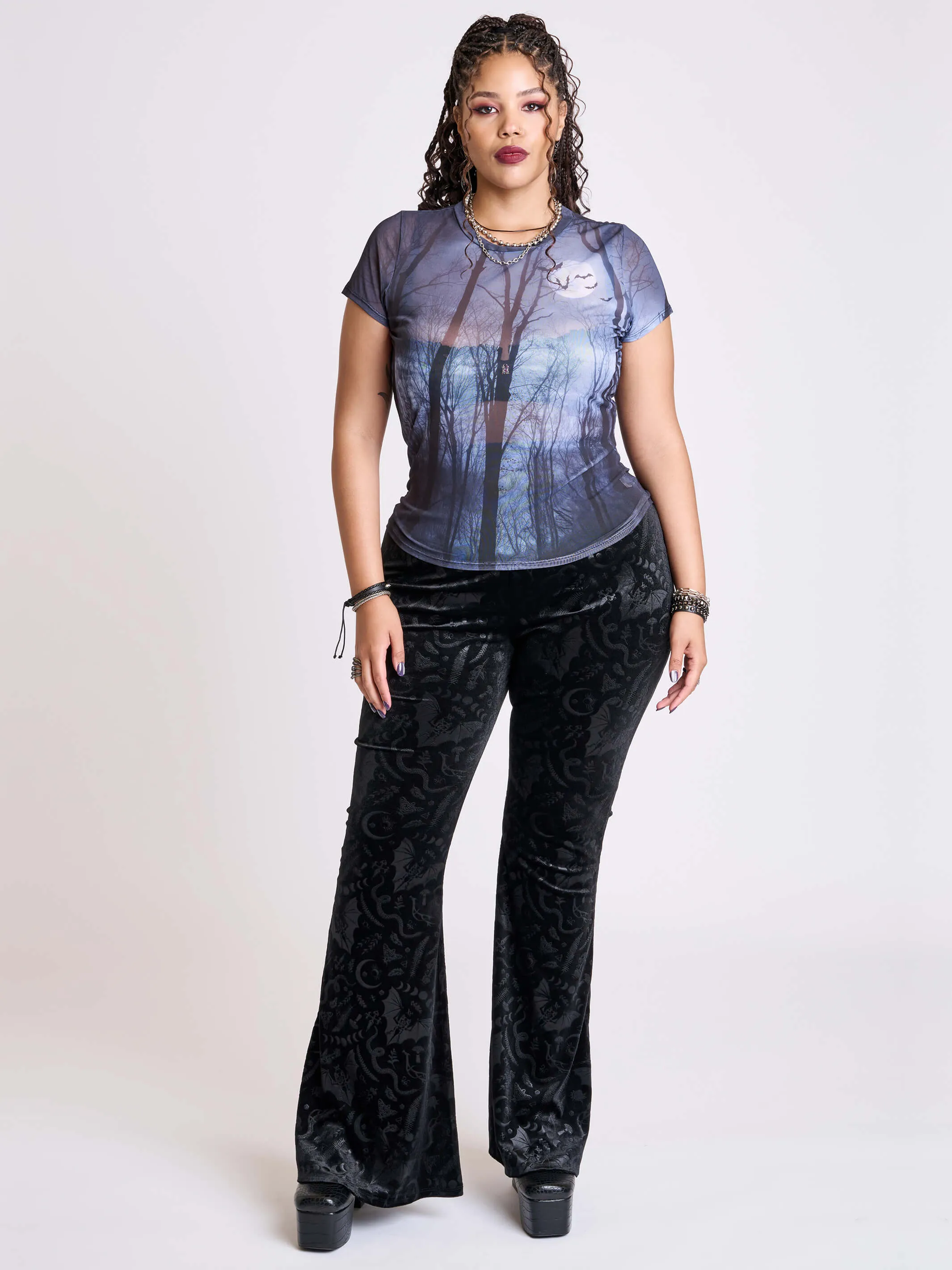 Midnight Woods Mesh Top