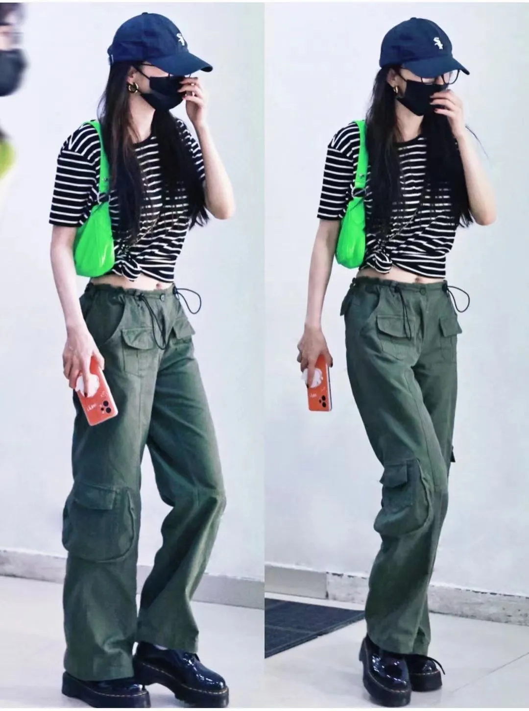 Multi-pocket American High Waist Straight Casual Pants