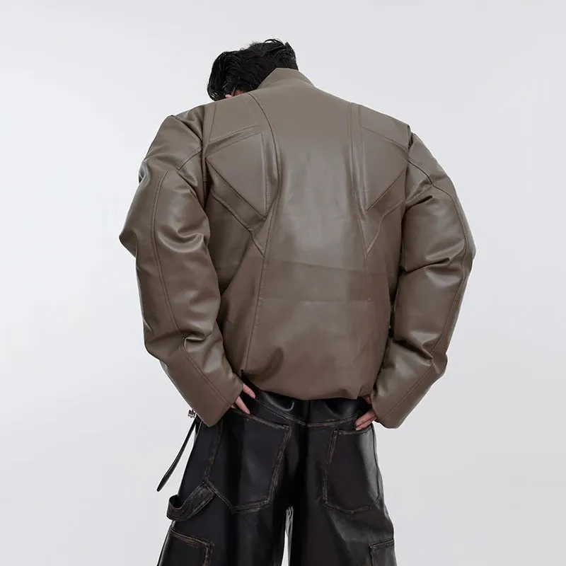 Oversize PU Leather Padded Jacket