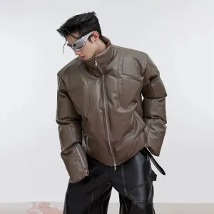Oversize PU Leather Padded Jacket