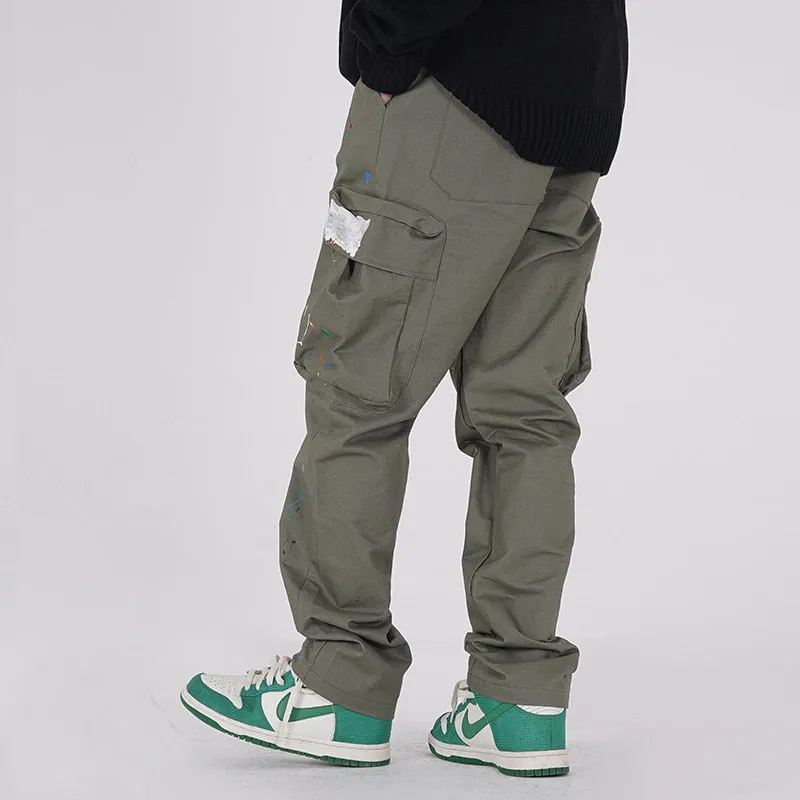 Paint Splash Print Cargo Pants