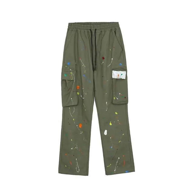 Paint Splash Print Cargo Pants
