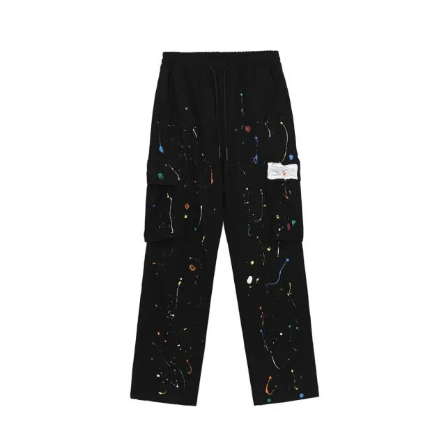 Paint Splash Print Cargo Pants