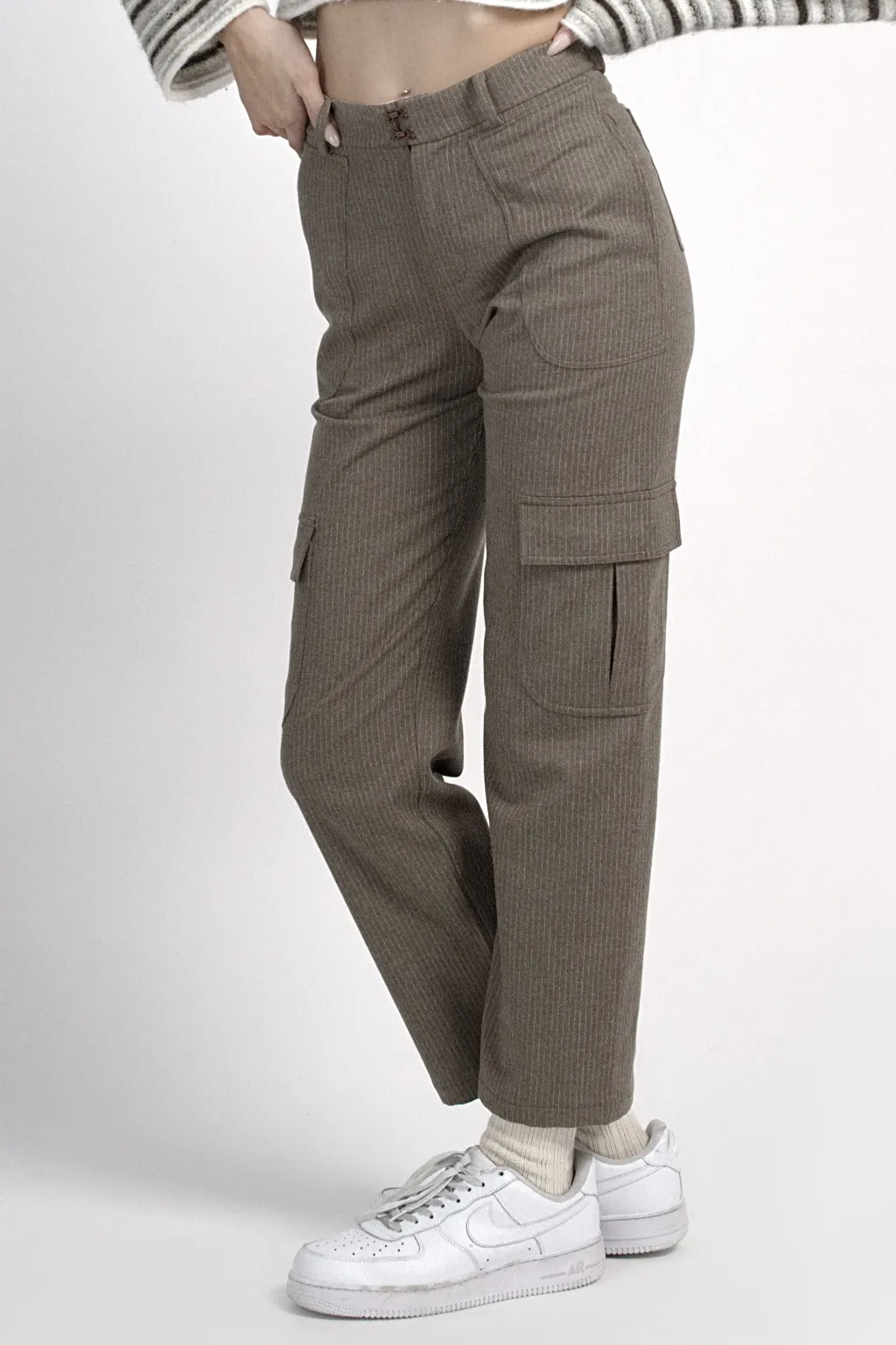 Pinstripe cargo pants