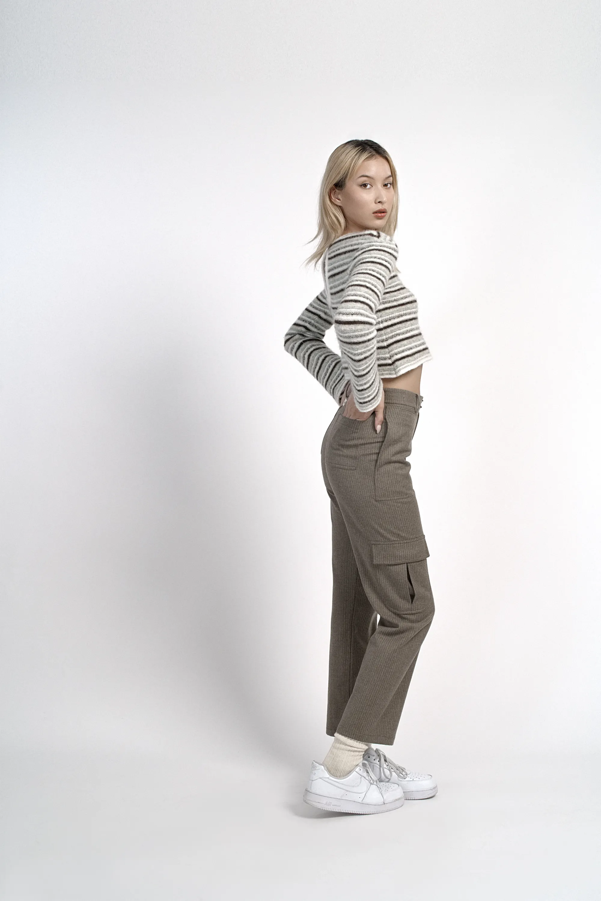 Pinstripe cargo pants