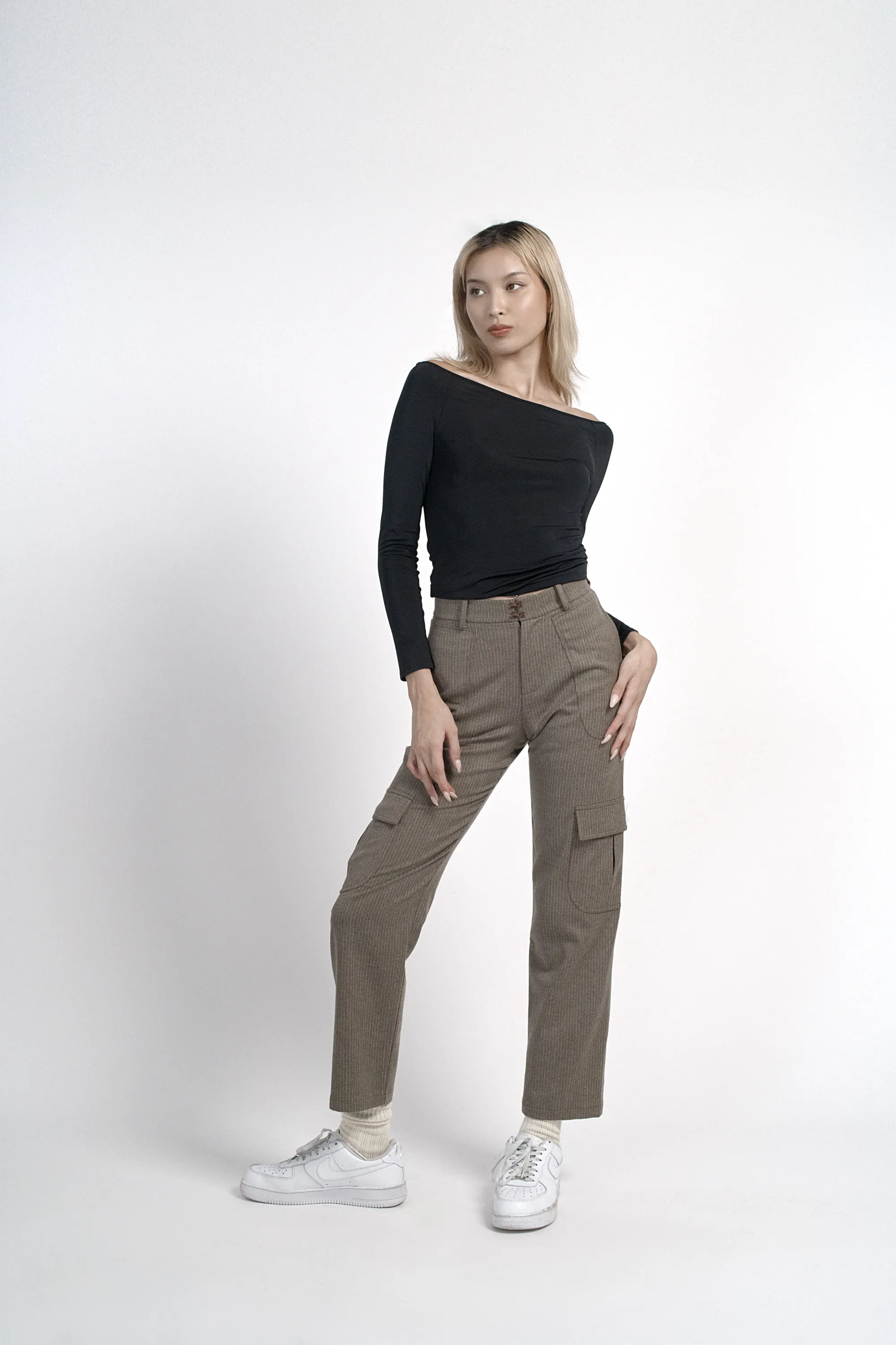 Pinstripe cargo pants