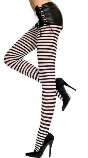 Plus Size Opaque Striped Tights