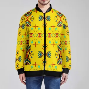 Rainy Chief Rainbow Yellow Zippered Collared Lightweight Jacket