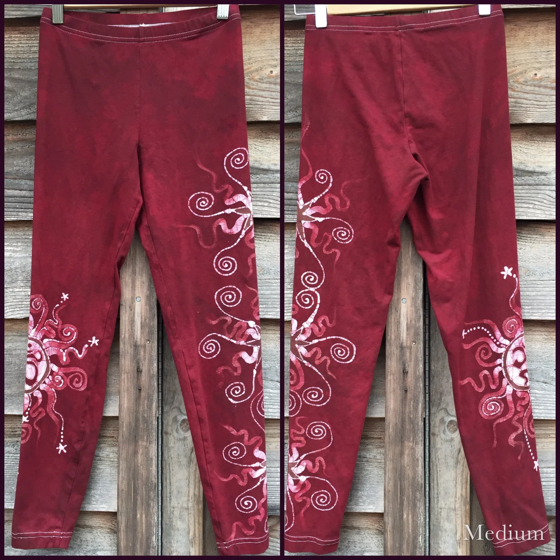 Red Earth Om and Batik Stars Leggings