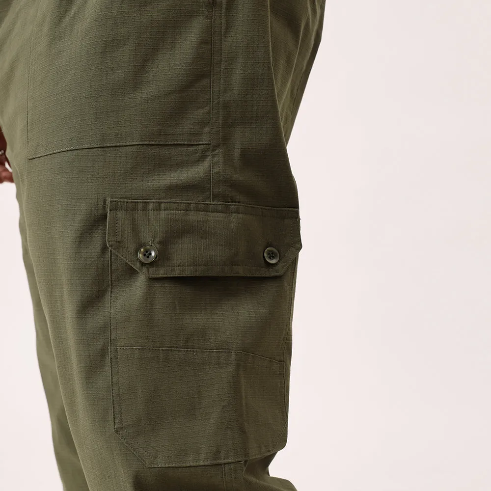 Ribstop Textured 6 Pocket Plus Size Cargo