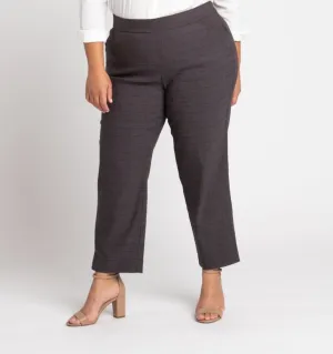 Roz & Ali Millennium Wine Plaid Pull On Ankle Pants - Plus
