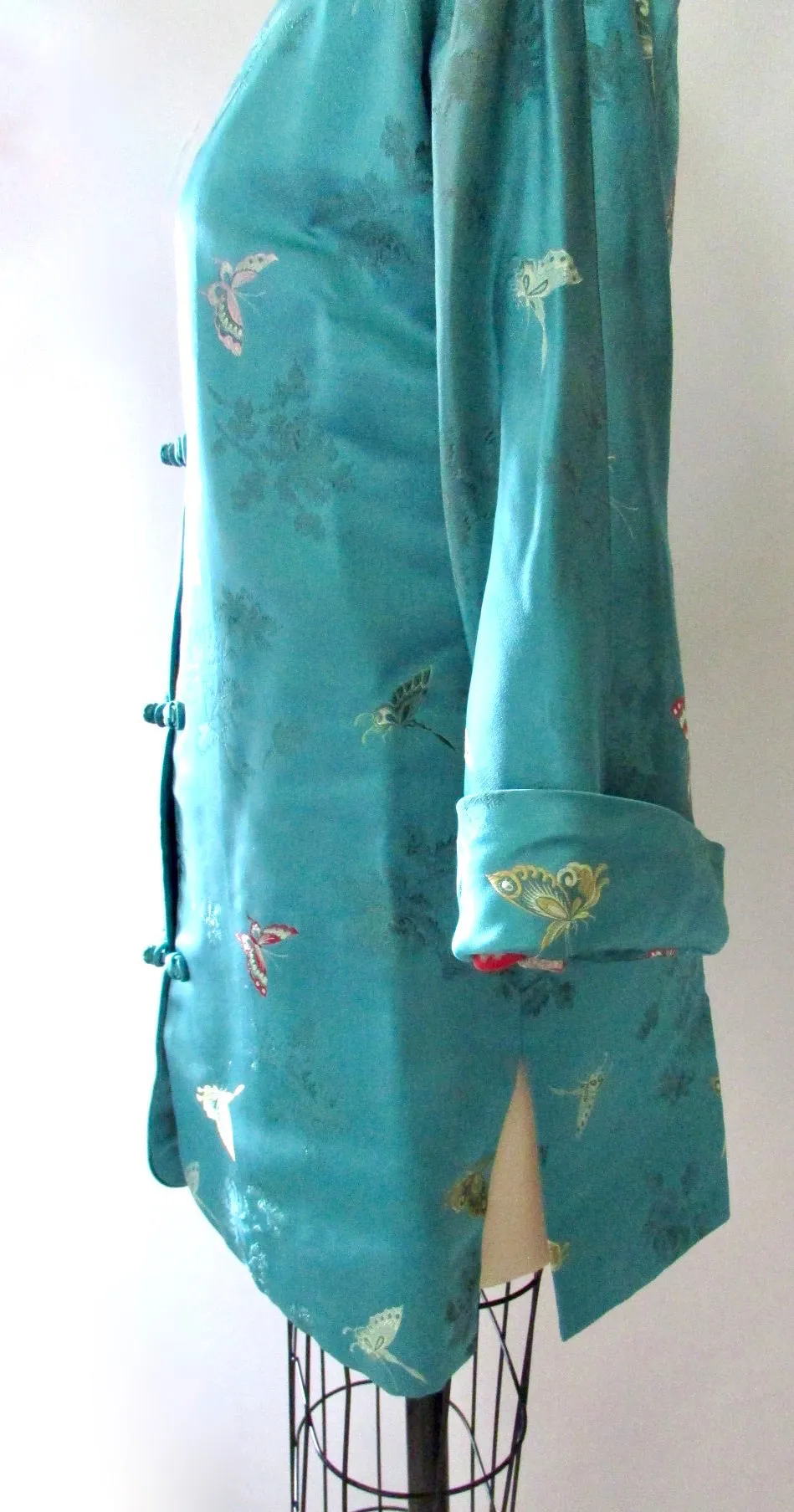 SHANGHAI 50s Silk Brocade Chinese Jacket, Size Small