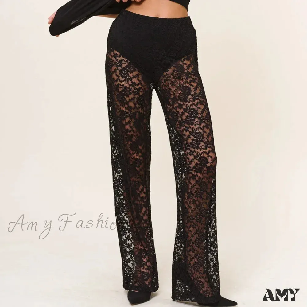 Sheer Pants Transparent Halloween Sexy Lace