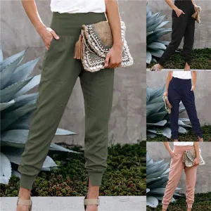 Solid Color Women's High Waisted With Split Hem Pants Autumn And Winter High Waist Casual Loose Trousers Harem Pants