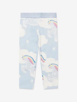 Stella McCartney Girls Unicorn Leggings in Blue