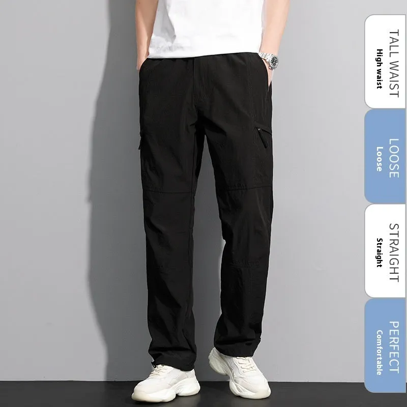 Thin Overalls Men's Casual Loose Ultrathin Khaki Straight