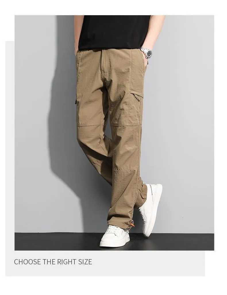 Thin Overalls Men's Casual Loose Ultrathin Khaki Straight