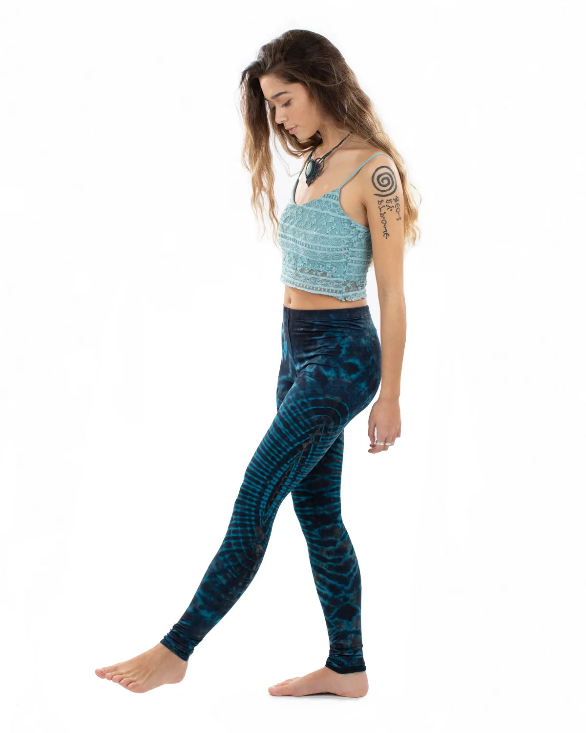 Tie Dye Nebula Leggings Dark Blue