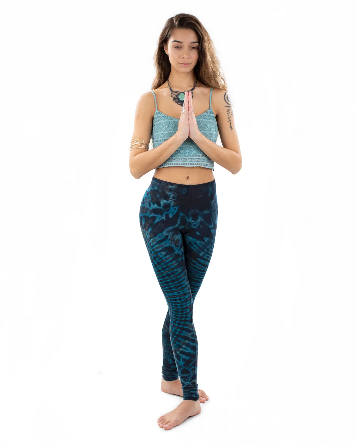 Tie Dye Nebula Leggings Dark Blue