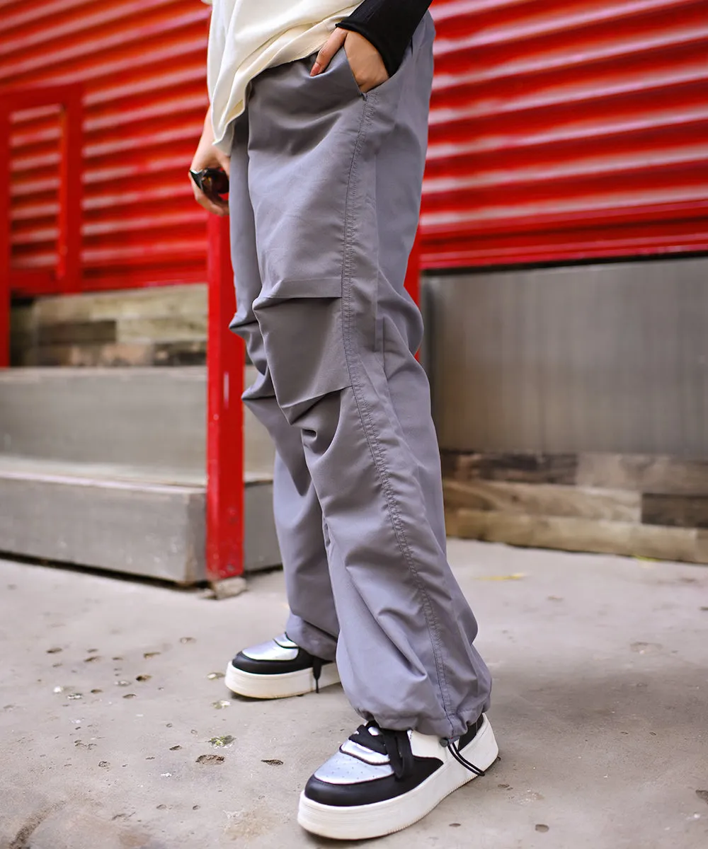 UNISEX Airborne Grey Parachute Cargo Pants