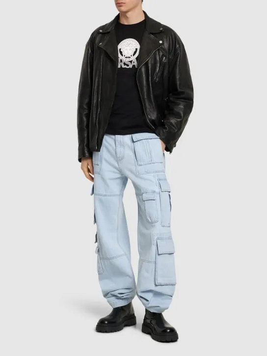 Versace   Bleached cargo jeans 