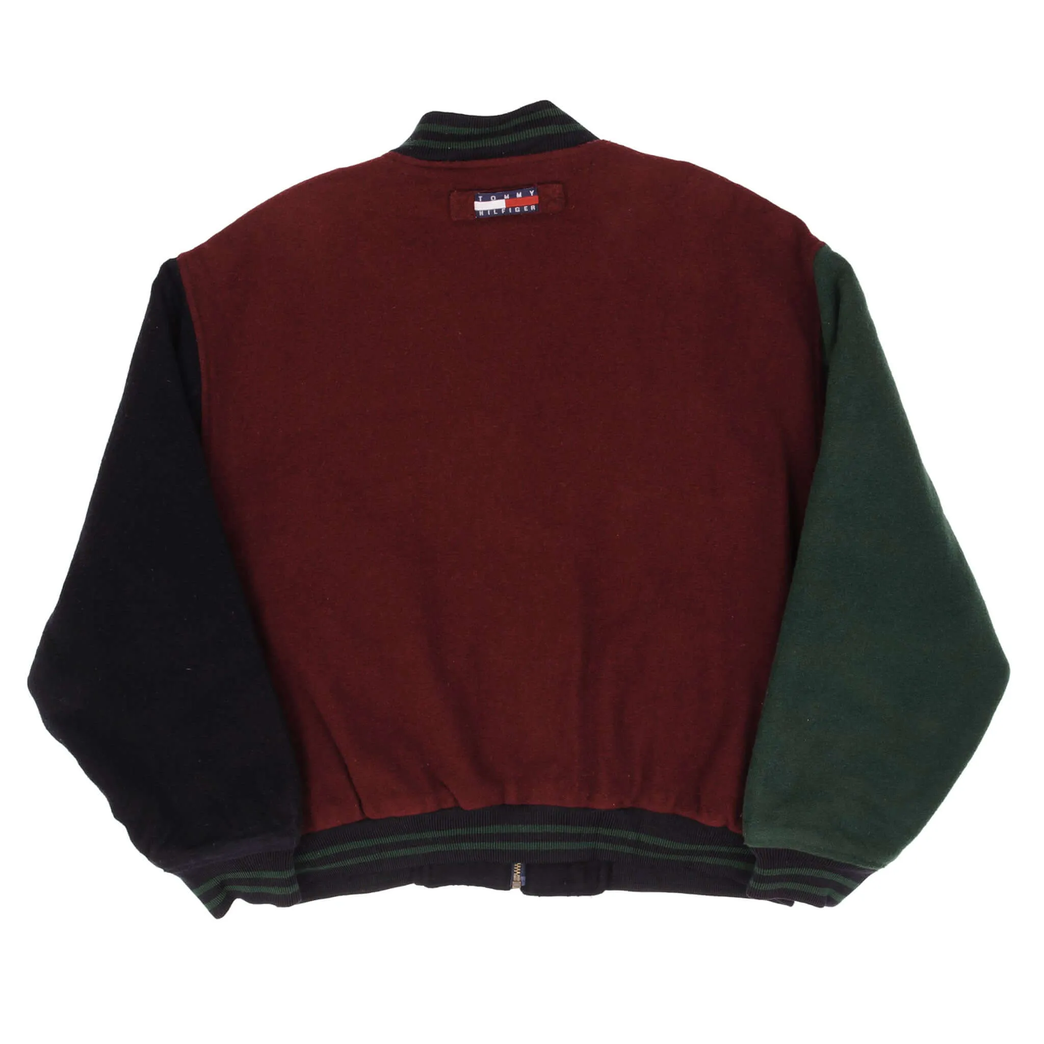 VINTAGE TOMMY HILFIGER WOOL VARSITY JACKET 1990S SIZE LARGE